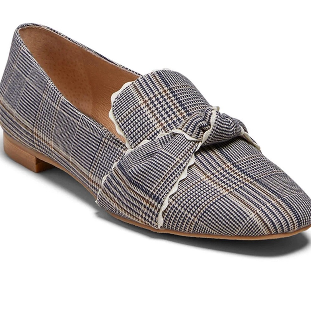 JACK ROGERS Women’s Holly Plaid Midnight Tan Slip On Loafers Size 6 Medium NWOT